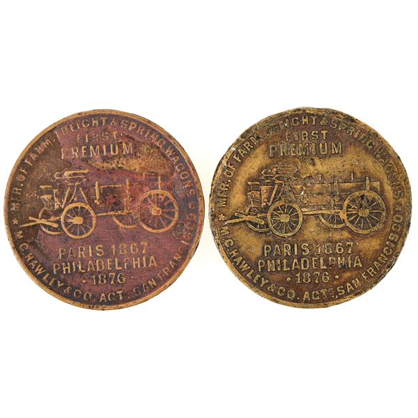 Peter Schuttler Pioneer Wagon Works Tokens (2) [198350]