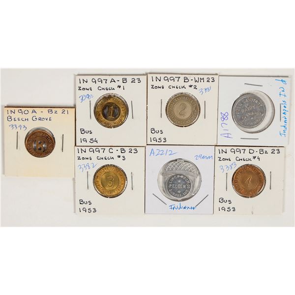 Indiana Tokens, Railroad & Food - Grab Bag of 7 [197199]