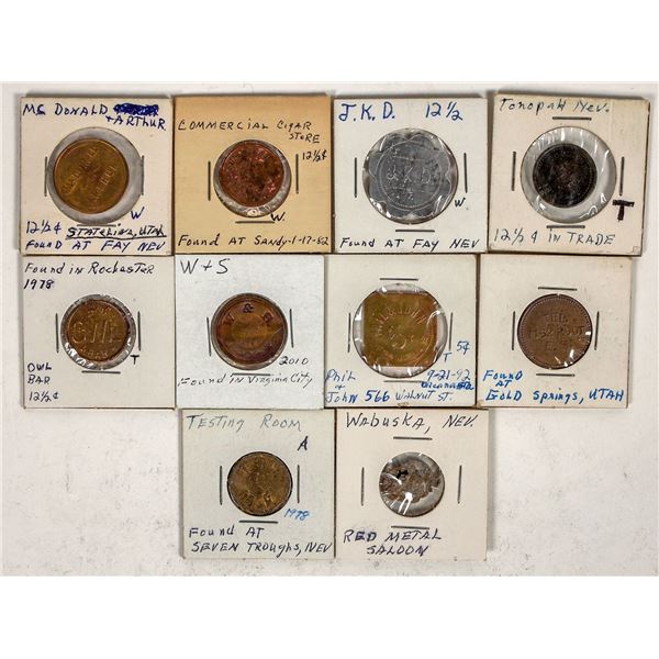 Ghost Town Token Group Unearthed in Nevada w/ Bonus Postcard [198570]