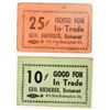 Image 1 : Geo. Riederer Restaurant Token Pair [183168]