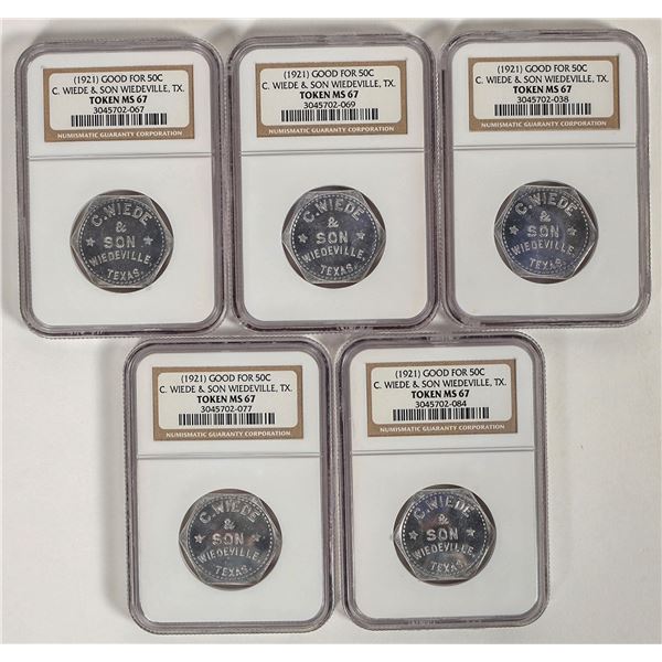 C.  Wiede & Son Tokens: MS 67 (5) [197143]
