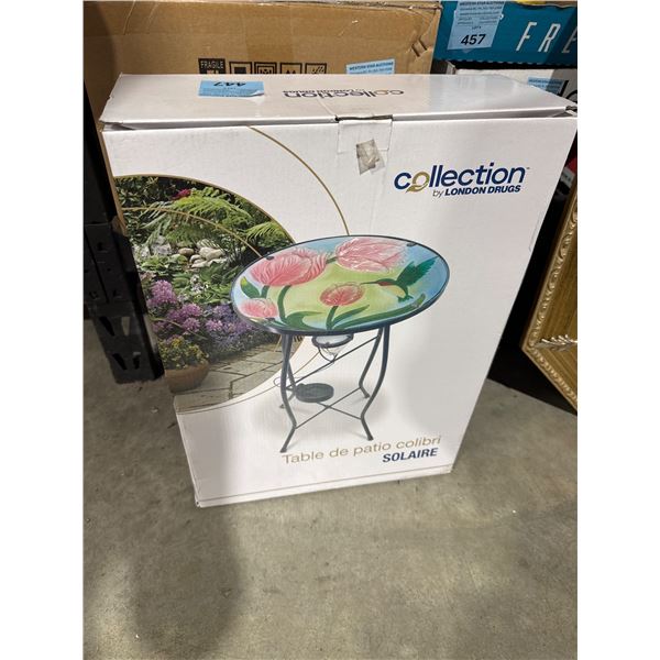 New hummingbird patio table, solar