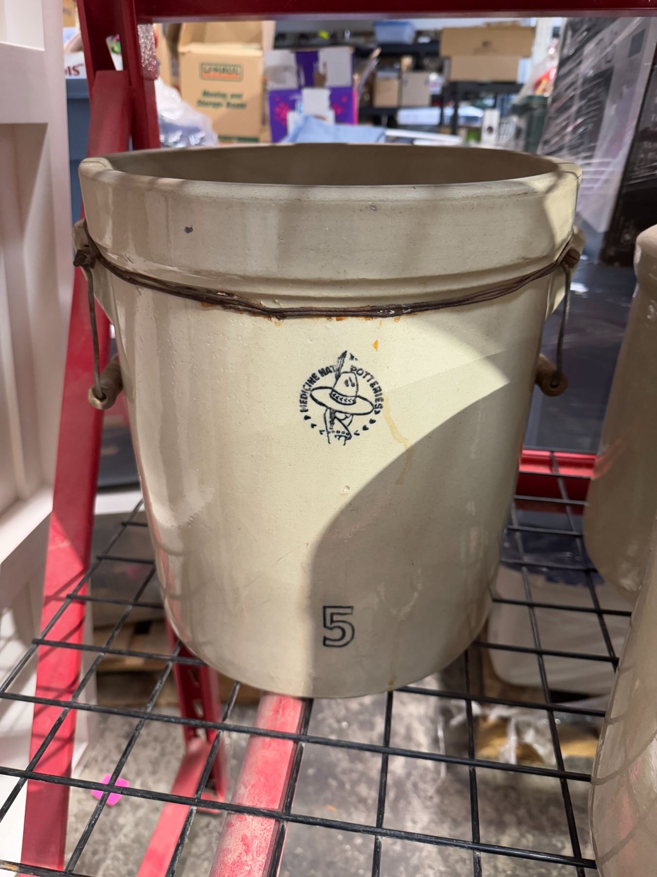 Medicine hat, pottery, 5 gallon croc