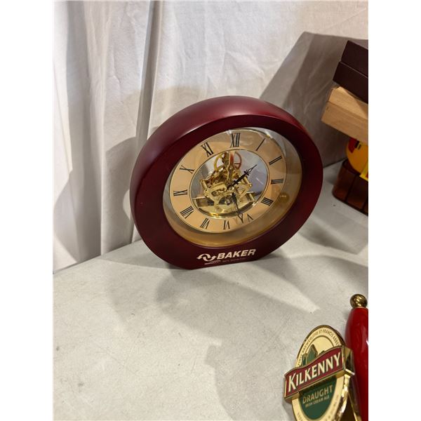 Skeleton desk clock works