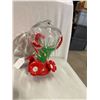 Image 2 : Hand painted glass, hummingbird feeder