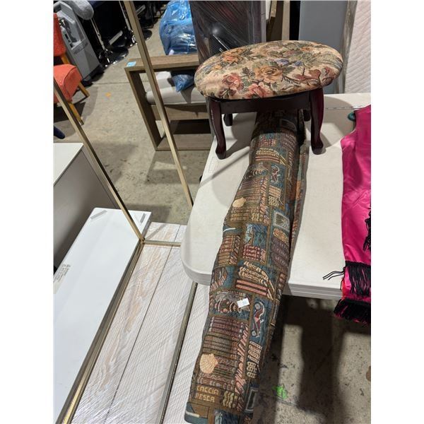 Stool and upholstery material