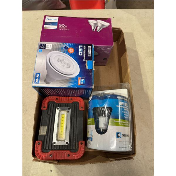 Assorted lights and bulbs
