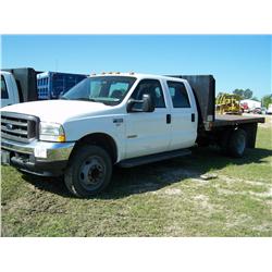 2004 FORD F550 CREW CAB S/A FLATBED DUMP