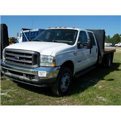 2003 FORD F550 CREW CAB S/A FLATBED DUMP