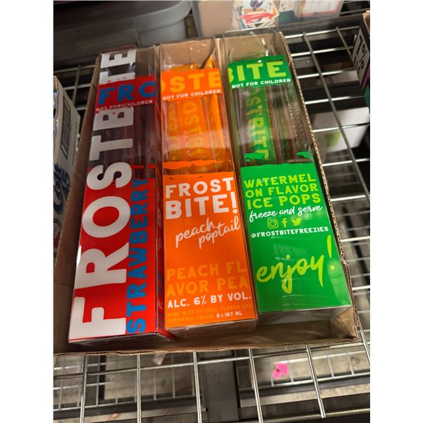 Frostbite watermelon, peach pop tail, strawberry freeze, must have valid ID