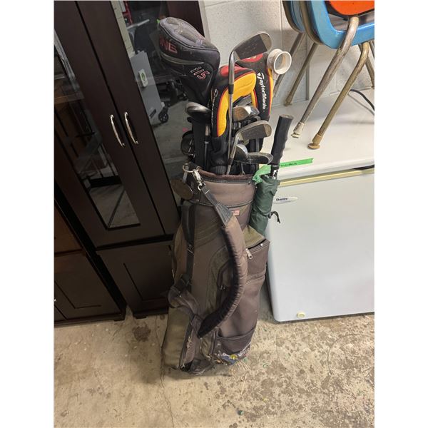 Golf clubs and bag