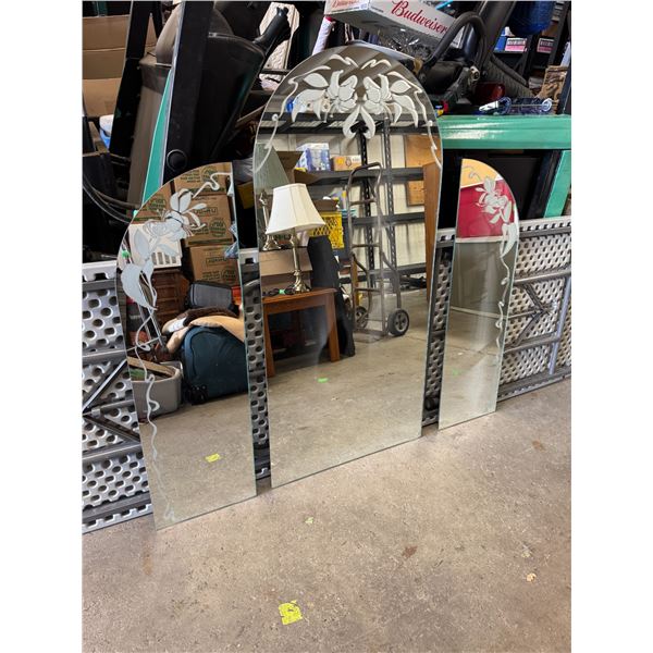 3 peace, etched mirror