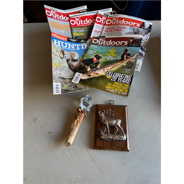 BC outdoor magazines and other items bottle open