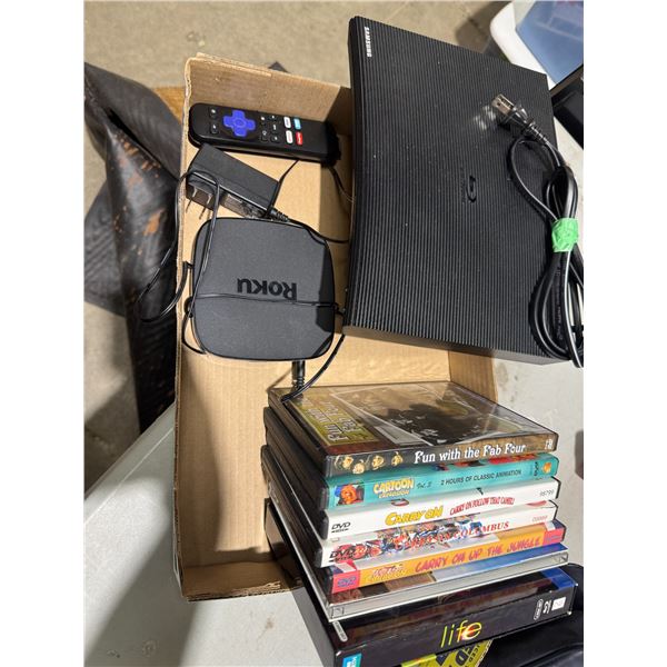Samsung Blu-ray player, DVDs and ROKU