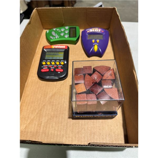 Pocket games and wood puzzle
