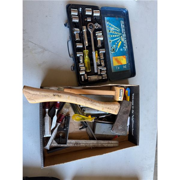 Chisels, tools, sharpening stones, etc.