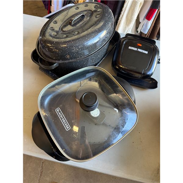 Electric frying pan, George Foreman grill and roasters