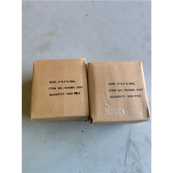 2 x 2 x 2 mill reclosable zippered bags