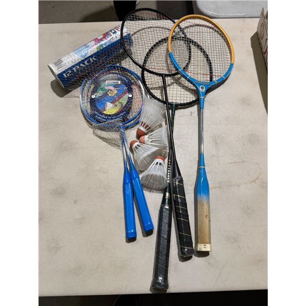 Badminton Rockets and birdies