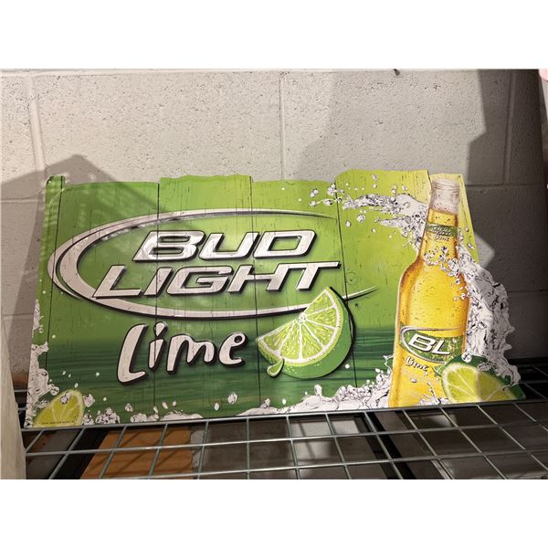 Tin sign, bud Light lime