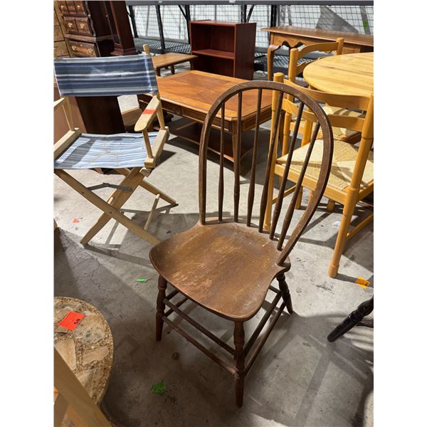 Single brown wood chair