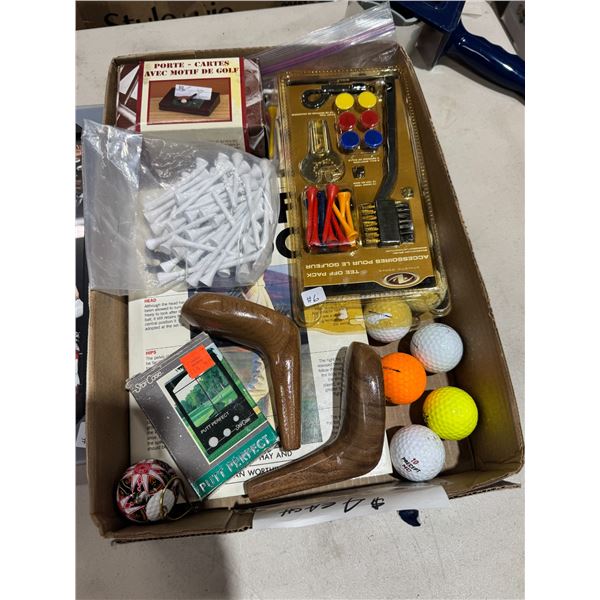 Platinum golf related items, balls, tease books, accessories