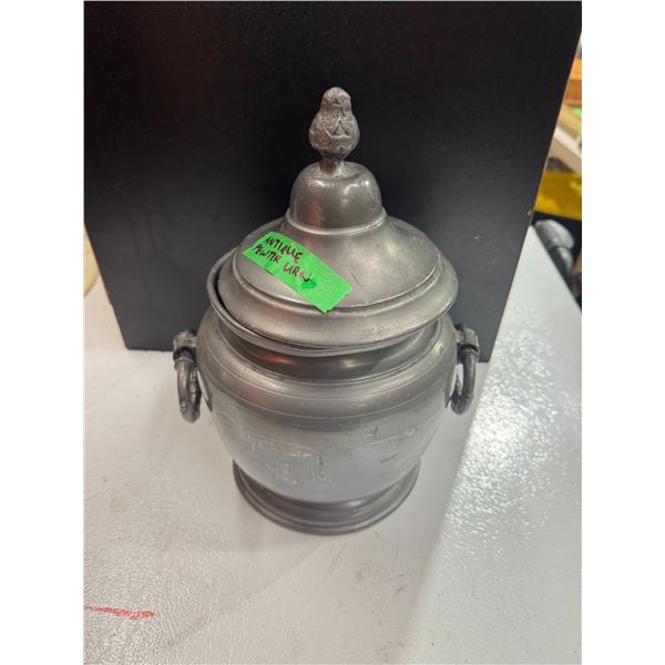 Antique pewter urn