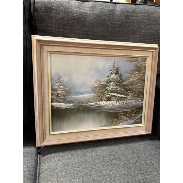 Oil on canvas winter scene
