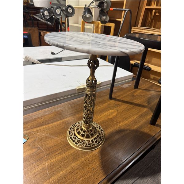 Marble and brass plant stand