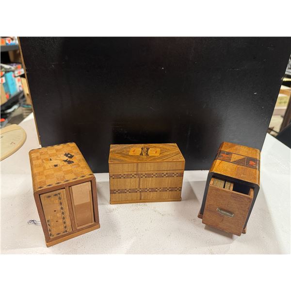 Antique wooden card holders