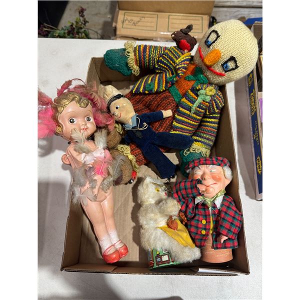 Vintage dolls and wind up toy