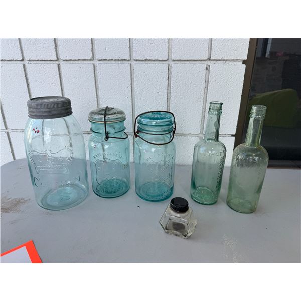 Vintage glass jars, perfect seal, crown, and other