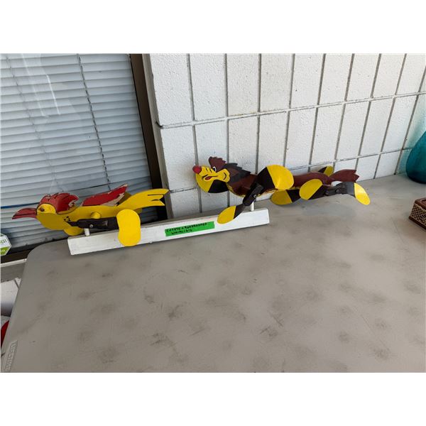Coyote and road Runner whirligig
