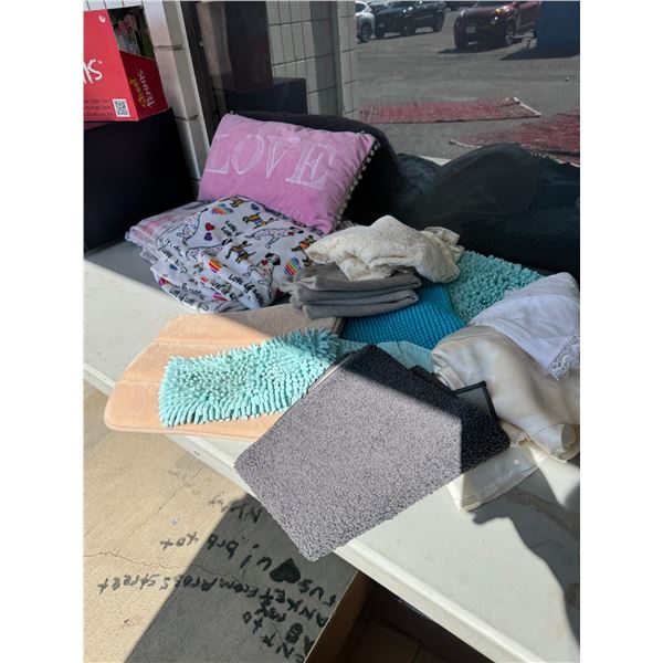 Bath mats, blankets, pillows, etc.