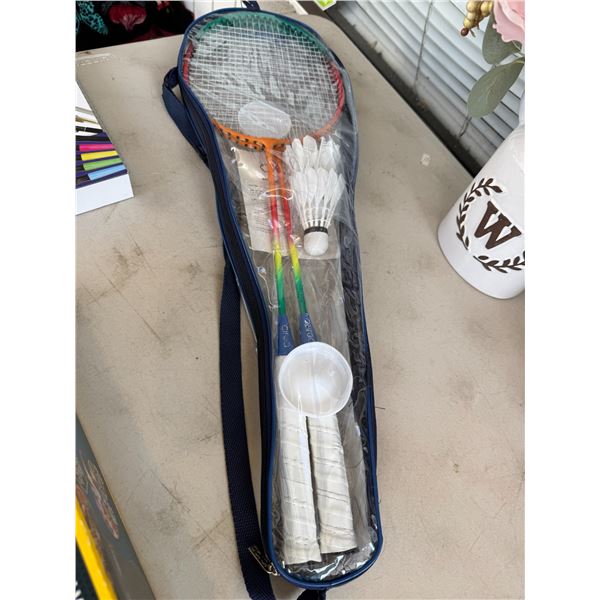 Badminton rackets, and birdies