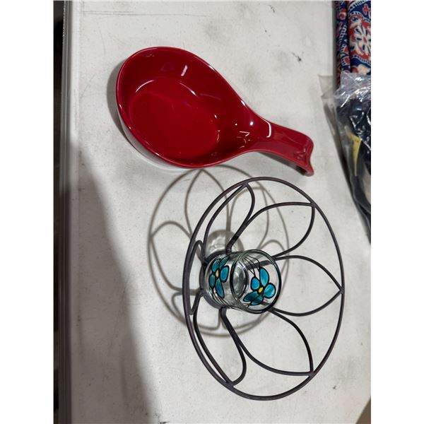 Spoon rest and candle