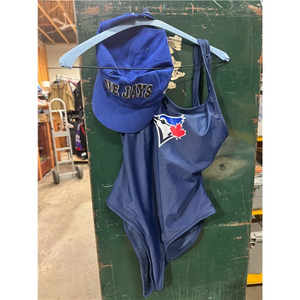 New Blue Jays bathing suit medium with cap