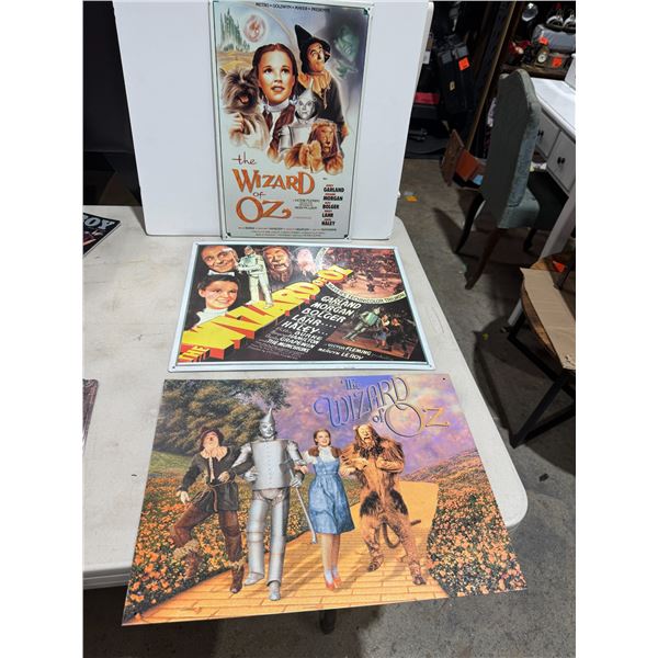 3 tin wizard of Oz signs
