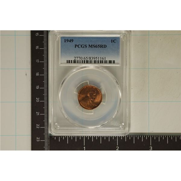 1949 LINCOLN WHEAT CENT PCGS MS65RD