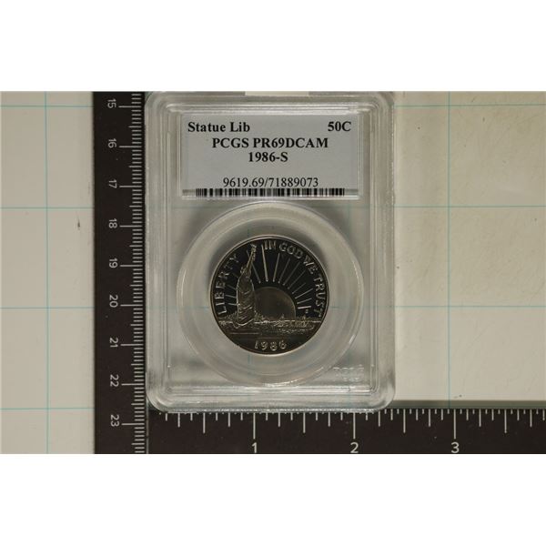 1986-S STATUE OF LIBERTY HALF DOLLAR PCGS PR69
