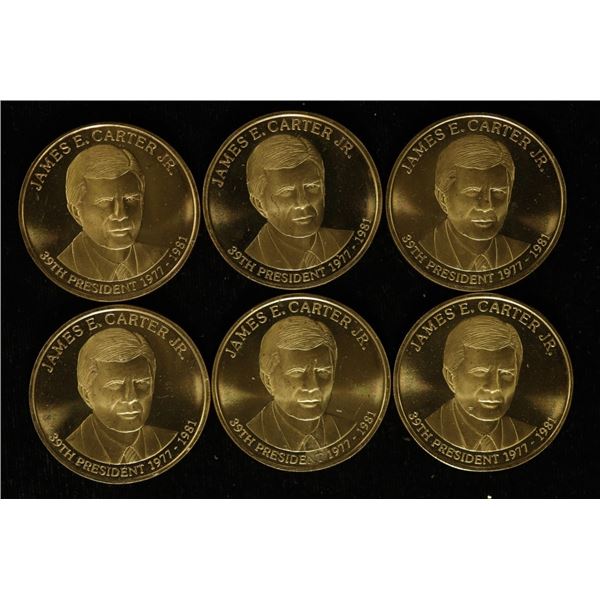 6 METAL JAMES E. CARTER JR UNC PRESIDENTIAL TOKENS