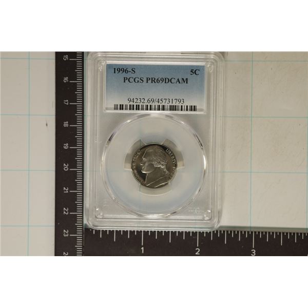 1996-S JEFFERSON NICKEL PCGS PR69 DCAM