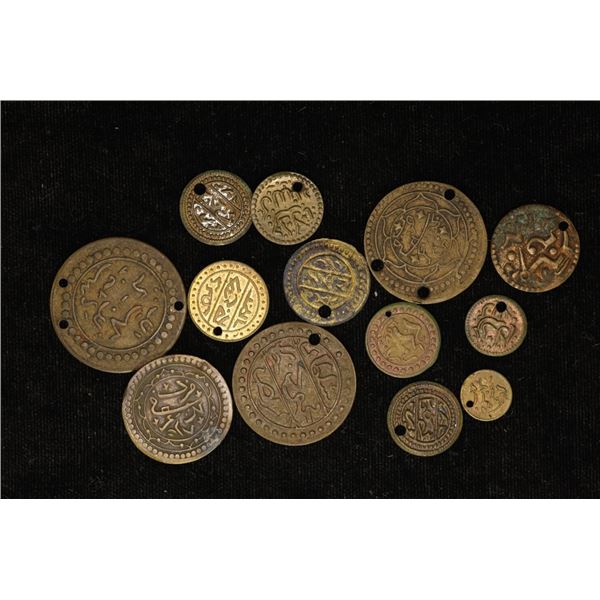 13 ALGERIA VINTAGE METAL "SEQUINS" COINS WITH