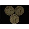 Image 1 : 3 SILVER STANDING LIBERTY QUARTERS- NO DATE