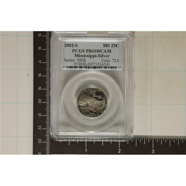2002-S SILVER MISSISSIPPI STATE QUARTER PCGS PR69
