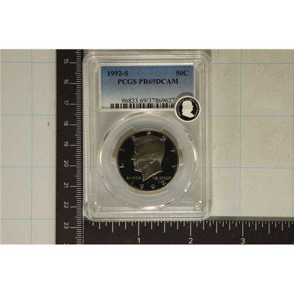 1992-S KENNEDY HALF DOLLAR PCGS PR69 DCAM
