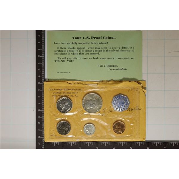 1960 US SILVER PROOF SET (WITH ENVELOPE)