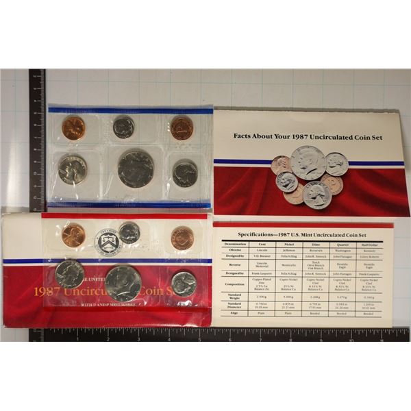 1987 US MINT SET (UNC) P/D (WITH ENVELOPE)
