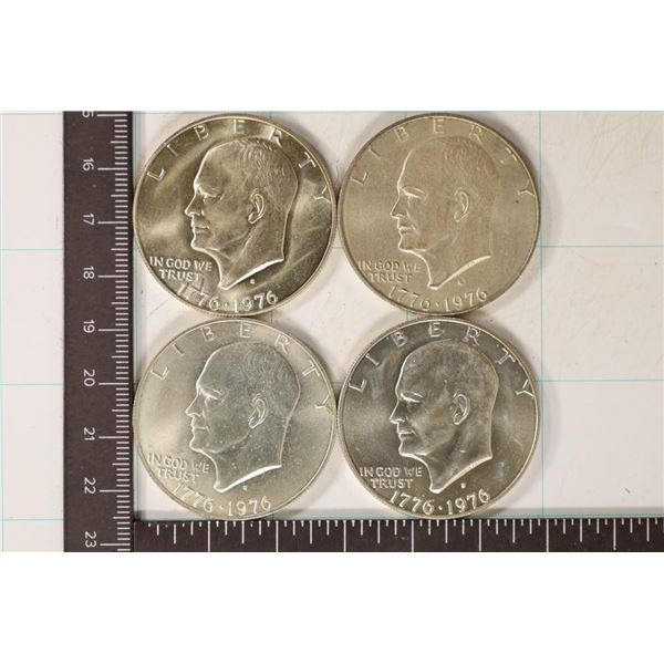 4-1976-S IKE SILVER DOLLARS: 3 ARE BRILLIANT UNC