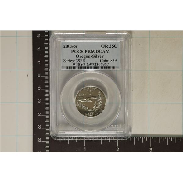 2005-S SILVER OREGON STATE QUARTER PCGS PR69 DCAM